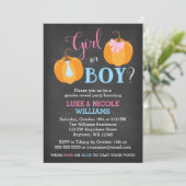 秋パンプキンシャルクボードジェンダーリビールパーティー 招待状 (スタンド正面)