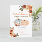 秋パンプキンジョイント誕生日兄弟姉妹パーティー 招待状 (スタンド正面)