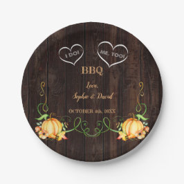 秋パンプキンストリングライツオールドバーンI do BBQ ペーパープレート
