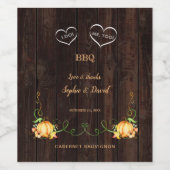 秋パンプキンストリングライツオールドバーンI do BBQ ワインラベル (シングルラベル)