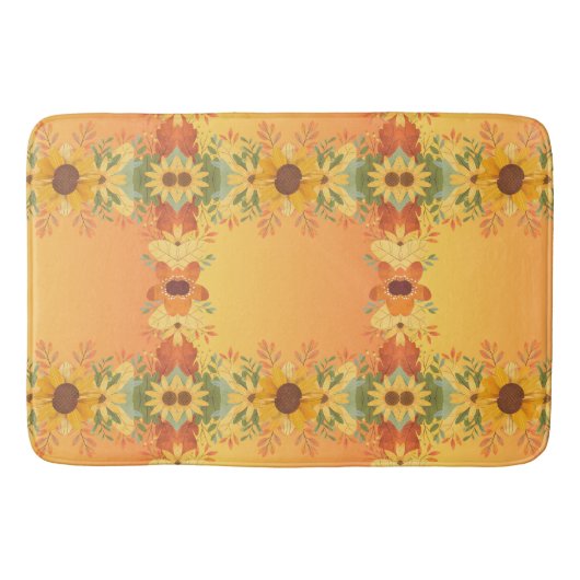 秋パンプキンスパイスハロウィンサンクスギビングパンプキンズ バスマット (正面)