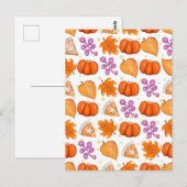 秋パンプキンスパイスハロウィンサンクスギビングパンプキンズ ポストカード (正面/裏面)