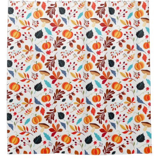 秋パンプキンスパイス シャワーカーテン (正面)