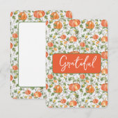 秋パンプキンズオンつる植物 サンキューカード (正面/裏面)