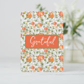 秋パンプキンズオンつる植物 サンキューカード (スタンド正面)