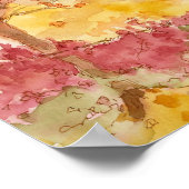 秋パンプキンズカントリーホームウォーターカラーランドスケープ ポスター (角)