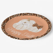 秋パンプキンズキュートハッピー秋 ペーパープレート (アングル)