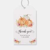 秋パンプキンズサンキュー結婚ラベル ギフトタグ (裏面)