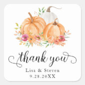 秋パンプキンズサンキュー結婚式用シール スクエアシール (正面)