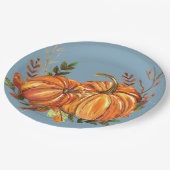秋パンプキンズダスティブルー ペーパープレート (アングル)