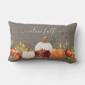秋パンプキンズバーガンディフローラカントリーグレーウッド ランバークッション (裏面)