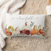 秋パンプキンズバーガンディフローラカントリーシックなスクリプト ランバークッション (ブランケット)