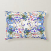 秋パンプキンズパステルブルーボタニカルフローラ子供部屋 アクセントクッション (正面)