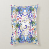 秋パンプキンズパステルブルーボタニカルフローラ子供部屋 アクセントクッション (正面(垂直))