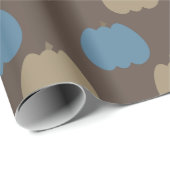 秋パンプキンズブルーベージュボホ ラッピングペーパー (ロールコーナー)