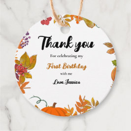 秋パンプキンセカンド誕生日ありがとう フェイバータグ