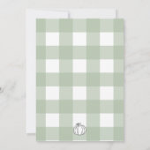 秋パンプキンセージジンガム1st誕生日招待状 招待状 (裏面)