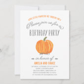 秋パンプキンツグラデーションインファースト誕生日招待状 招待状 (正面)