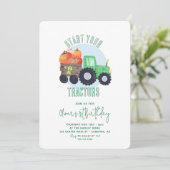 秋パンプキントラクターボーイ1st誕生日 招待状 (スタンド正面)