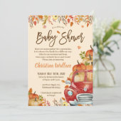 秋パンプキンドライブバイベビーシャワー招待状 招待状 (スタンド正面)