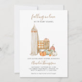 秋パンプキンニュートラル子供部屋ベビーシャワー 招待状 (正面)