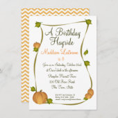 秋パンプキンハーベスト誕生日 招待状 (正面/裏面)