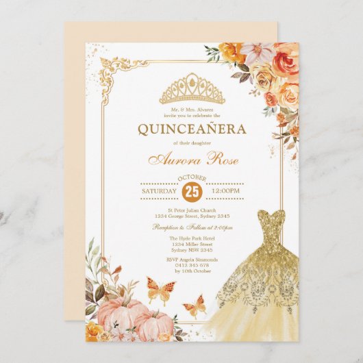 秋パンプキンバラキンセアニラプリンセスミクリン 招待状 (正面/裏面)