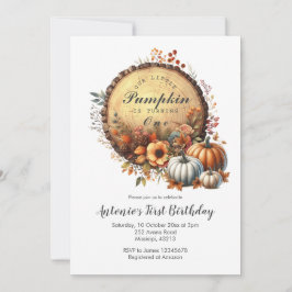 秋パンプキンバーンオレンジファースト誕生日 招待状