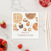 秋パンプキンパイサンクスギビングディナーナプキンズ スタンダードカクテルナプキン (インサイチュ)