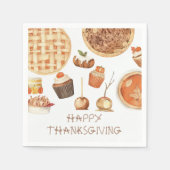 秋パンプキンパイサンクスギビングディナーナプキンズ スタンダードカクテルナプキン (正面)