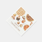 秋パンプキンパイサンクスギビングディナーナプキンズ スタンダードカクテルナプキン (角)