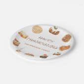 秋パンプキンパイサンクスギビングディナー ペーパープレート (アングル)