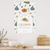 秋パンプキンパッチバースデーパーティーウェルカム ポスター (キッチン)