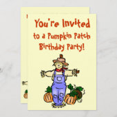 秋パンプキンパッチバースデーパーティ招待状 招待状 (正面/裏面)
