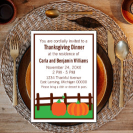秋パンプキンパッチ感謝祭招待状 招待状