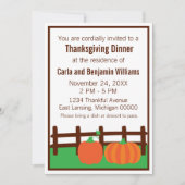 秋パンプキンパッチ感謝祭招待状 招待状 (正面)