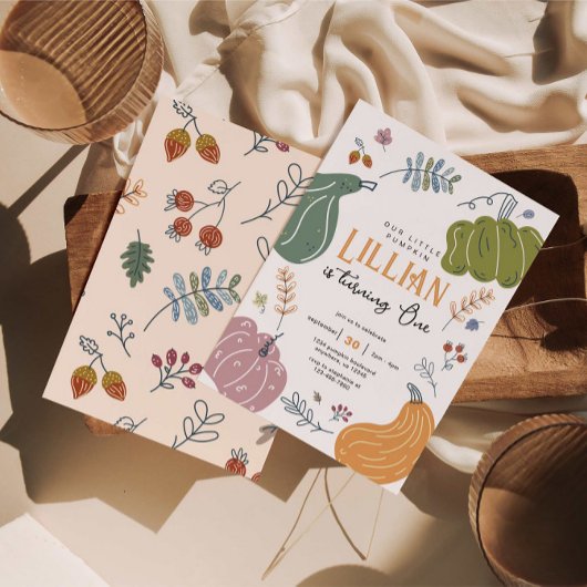 秋パンプキンパッチ誕生日 招待状