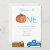 秋パンプキンパッチ1st誕生日パーティーカード セーブザデート (正面)
