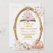 秋パンプキンピンクストーリーブックフェアワイタリー誕生日 招待状 (正面)