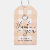 秋パンプキンピーチギンガムサンキューユーメッセージカード ギフトタグ (正面)