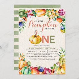 秋パンプキンファースト誕生日招待状 招待状