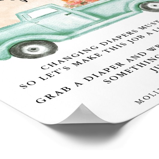 秋パンプキンファームトラックレイトナイトおむつアクティビティ ポスター (角)