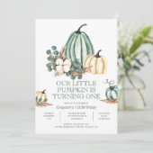 秋パンプキンファームハウス1st誕生日パーティーインビタティ 招待状 (スタンド正面)