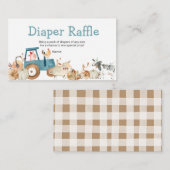 秋パンプキンファーム動物トラクターおむつラッフル エンクロージャーカード (正面/裏面)