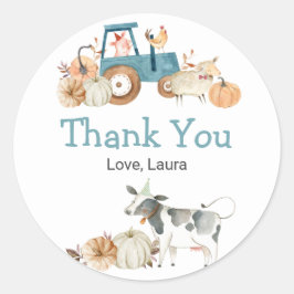 秋パンプキンファーム動物トラクターフローラ ラウンドシール