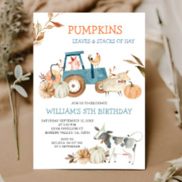 秋パンプキンファーム動物誕生日 招待状