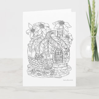 秋パンプキンフェアリーハウスカラーイット空白の カード