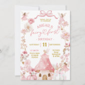 秋パンプキンフェアリーファースト誕生日 招待状 (正面)