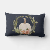 秋パンプキンフリージテラコッタフローラネービーブルー   ランバークッション (裏面)