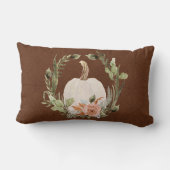 秋パンプキンフリージテラコッタフローラモスグリーン ランバークッション (裏面)